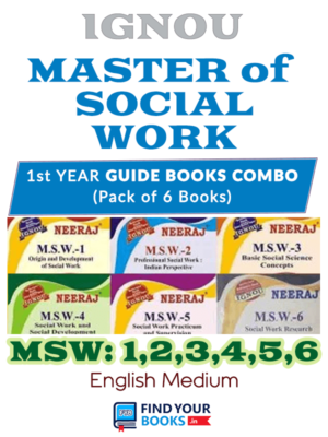 IGNOU MSW-1 To MSW-6 Combo Of Six Books in English Medium for 1st year