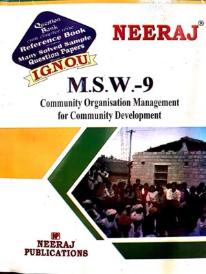 MSW9  Community Organization Management for Community Development ( IGNOU Guide Book For MSW8 ) English Medium