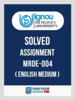MRDE4 IGNOU Solved Assignment English Medium