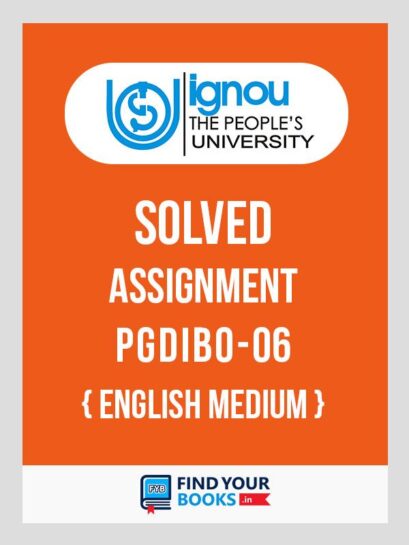 PGDIBO6 IGNOU Solved Assignment English