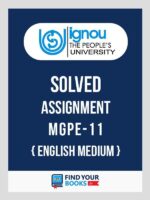 MGPE11 Ignou Solved Assignment English Medium