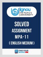 MPA11 IGNOU Solved Assignment English Medium