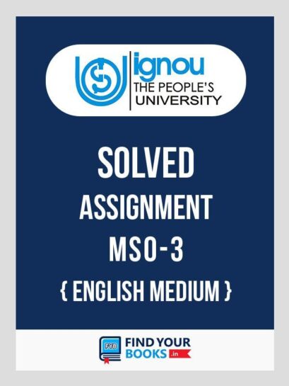 MSO3 Ignou Solved Assignment English Medium