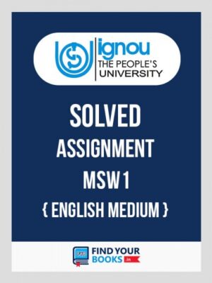 MSW1 IGNOU Solved Assignment English Medium