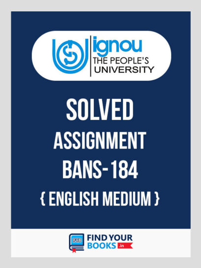 BANS184 Ignou Solved Assignment